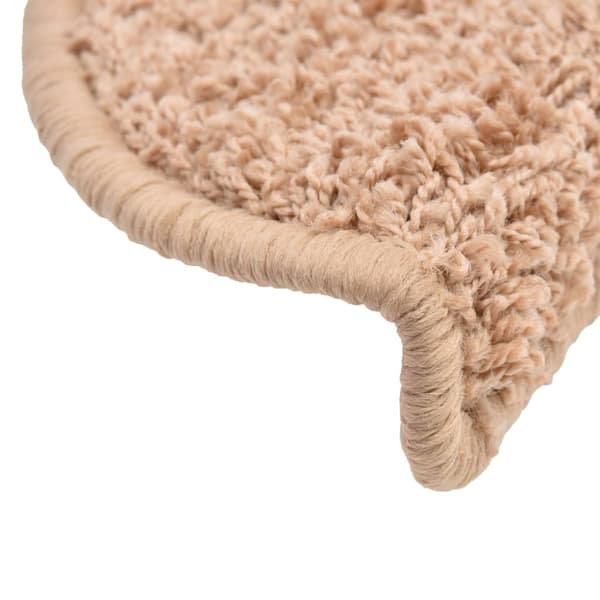 Trappmattor 10 st 56x17x3 cm beige halvrunda
