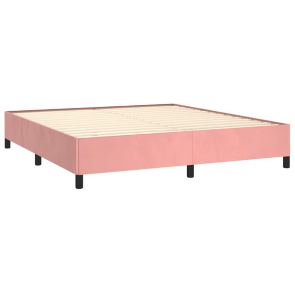 Ramsäng med madrass rosa 160x200 cm sammet