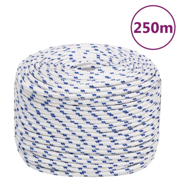 Båtlina vit 8 mm 250 m polypropylen