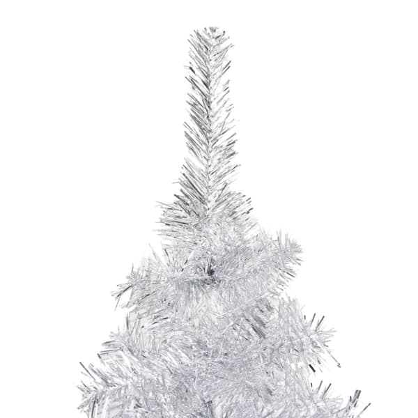 Belyst plastgran med kulor silver 180 cm PET