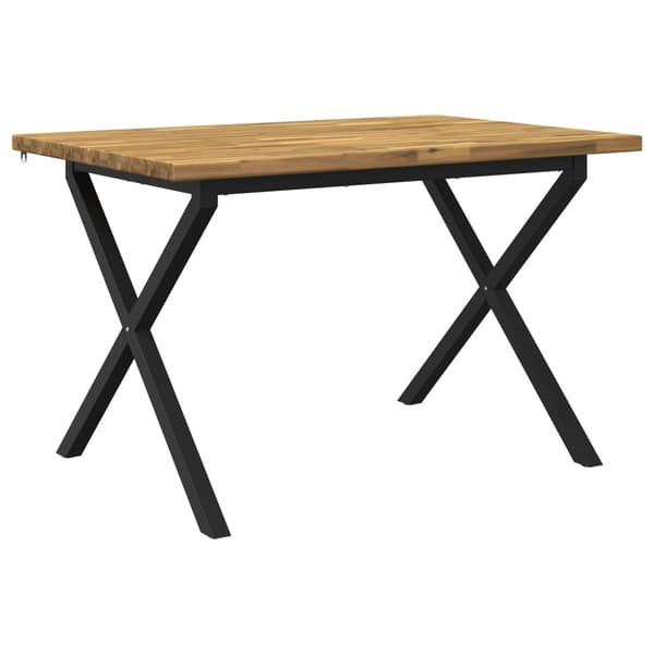 120 x 80 x 75 cm Massivt Akaciaträ Vit och svart Rektangulär