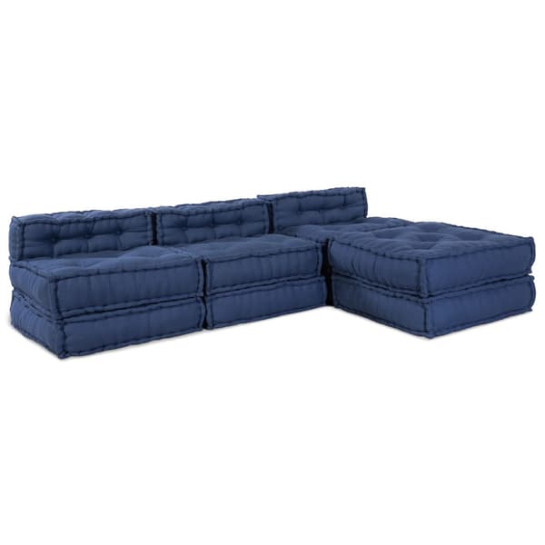Modulsofa enhet 4 pcs Indigo Tyg