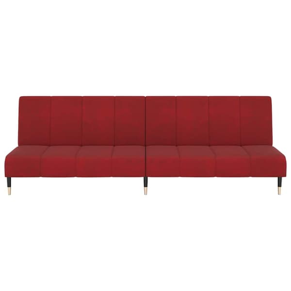 Bäddsoffa 2-sits vinröd sammet