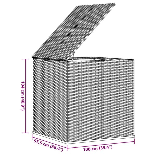 Dynbox PE-rotting 100x97,5x104 cm grå