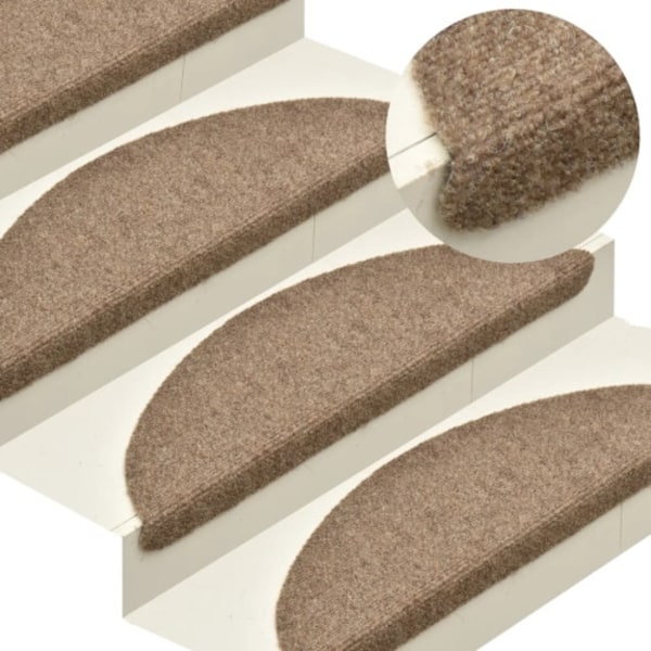 Trappstegsmattor självhäftande 5 st gräddvit 65x21x4 cm brodyr