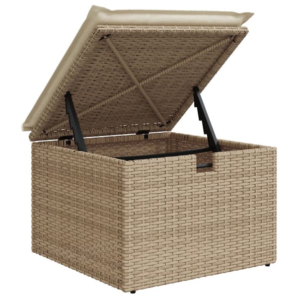 Trädgårdsoffset med kudde 8 pcs Beige konstrotting