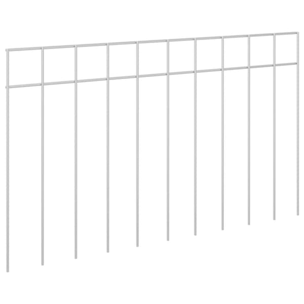 Trädgårdsstängselpanel 48 pcs Galvaniserat stål Silver