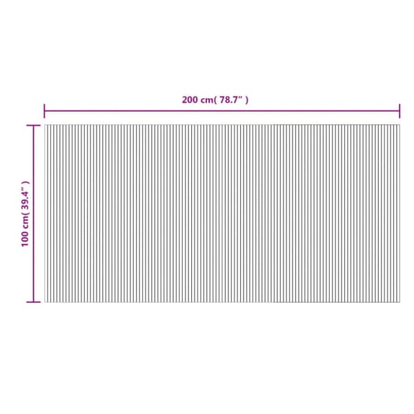 Matta rektangulär brun 100x200 cm bambu