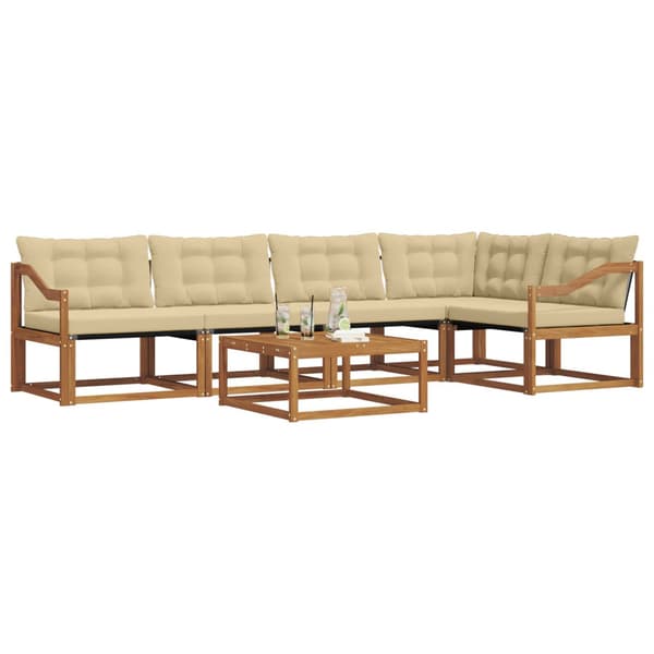 Utomhussoffset 6 st Naturlig och Beige