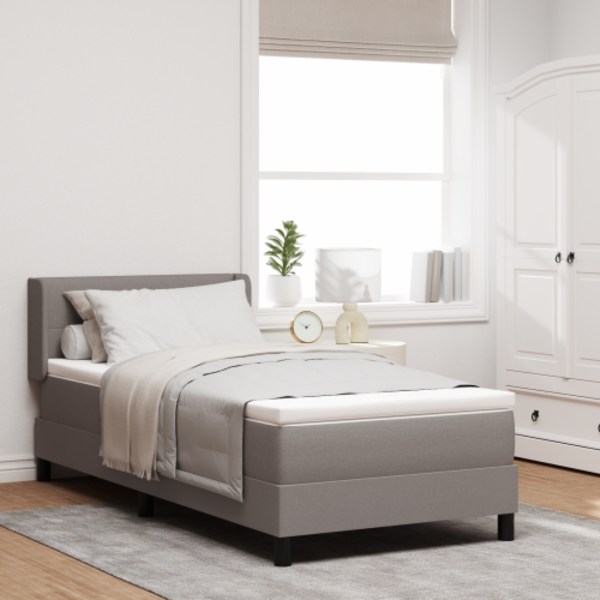 Boxspring-säng med Madrass Taupe 80x200 cm Tyg