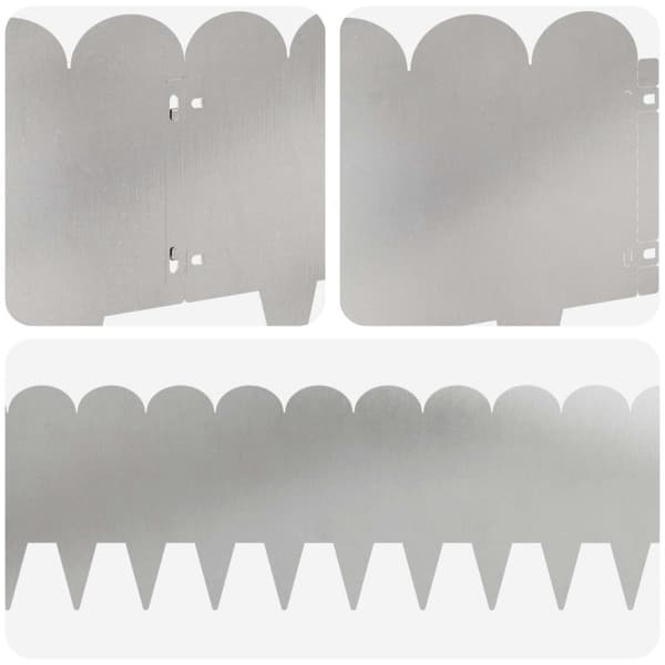Kant för gräsmatta 10 pcs 103 x 25 cm Stål Silver
