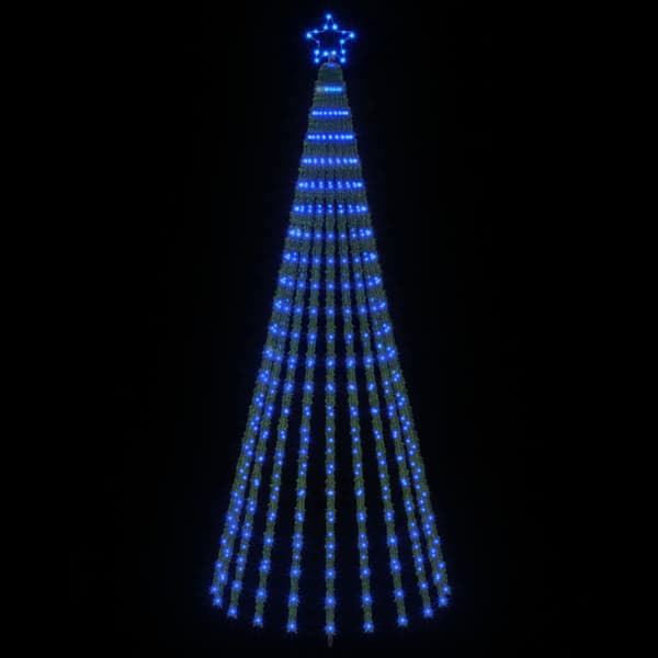 LED Julgran 250 cm 475 LED-lampor Blå Stål Svart
