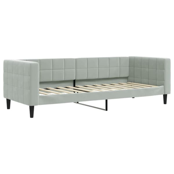 Dagbädd utdragbar ljusgrå 90x200 cm sammet