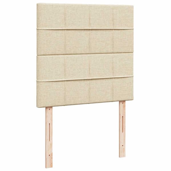 Ottoman sängram med madrass gräddvit 80x200 cm tyg
