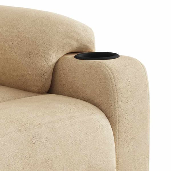 Reclinerfåtölj gräddvit mikrofibertyg