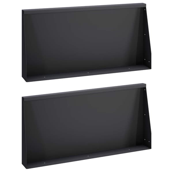 Stödvägg 2 st 80 x 12 x 40 cm Stål Svart