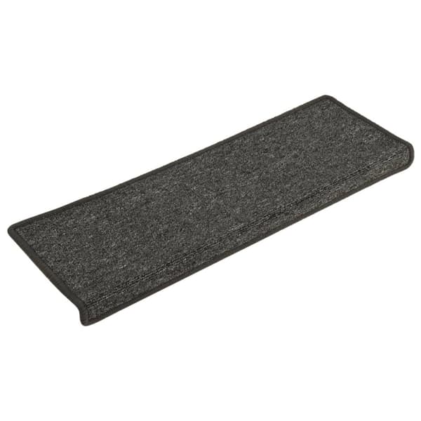 Trappmattor 15 st 65x21x4 cm mörkgrå rektangulär kant