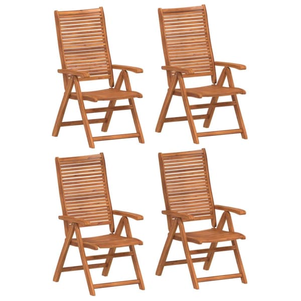 Fällbara fåtöljer 4 st 56x72x107 cm Massivt trä akacia