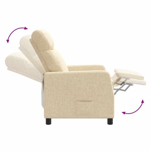 Recliner Gräddvit Tyg