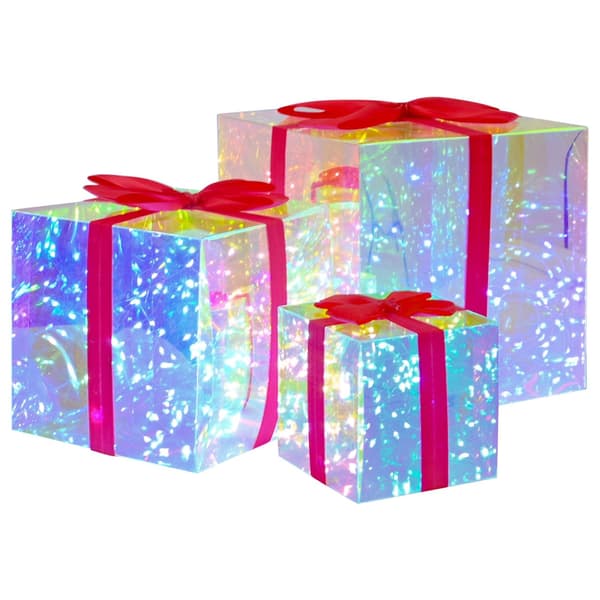 Prismatisk iriserande LED-presentbox 3 st Flerfärgsdesign