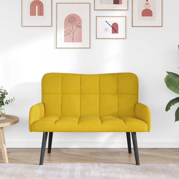 Tvåsitssoffa Gul 115 x 61 x 87 cm Sammet