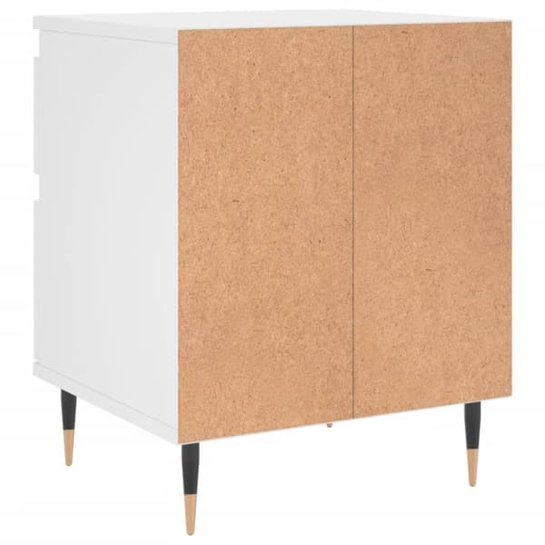 Sängbord vit 40x35x50 cm konstruerat trä