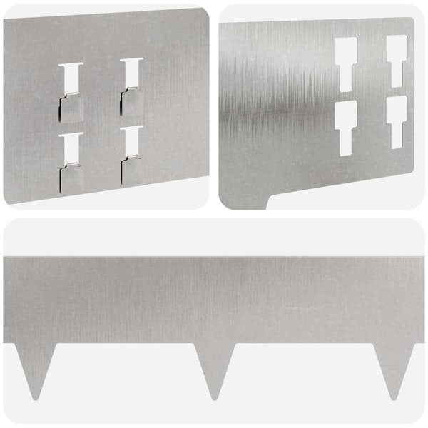 Kant för gräsmatta 50 pcs 100 x 15 cm Stål Silver