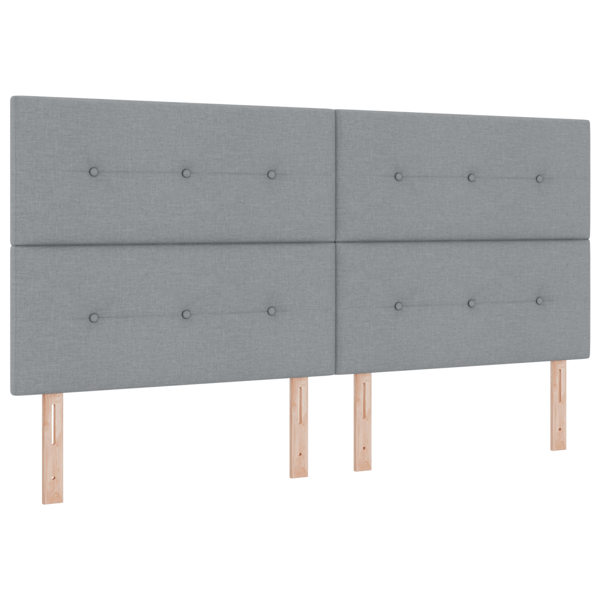 Bäddfjäder med LED-ljusslingor Ljusgrå 200 x 200 cm tyg