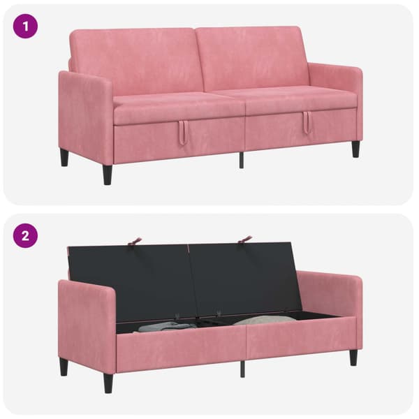 Soffa med förvaring Rosa 192 x 78 x 87 cm Polyester