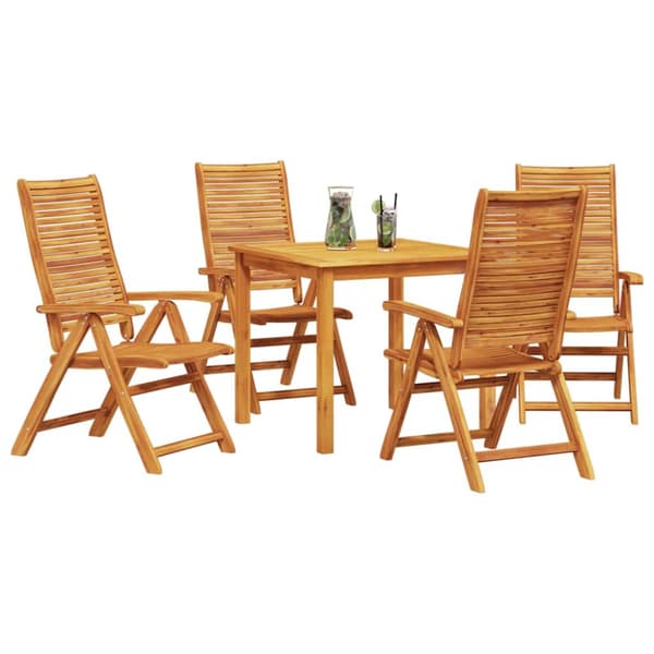 Trädgårdsmöbelset 5 pcs Brun Massivt Akaciaträ