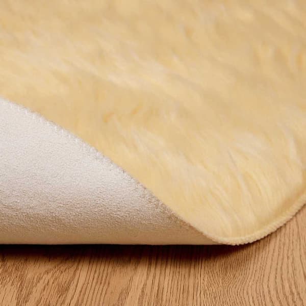 Fuskfäll matta TAFALLA Gräddvit Ø 200 cm Polyester
