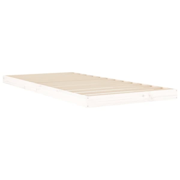 Sängram vit 90x200 cm massiv furu