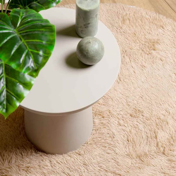 Ryamatta med lång lugg NAVARRA beige 200x200 cm polyester