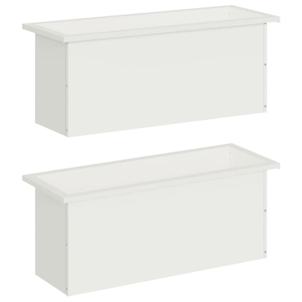 Odlingslåda med LED 2 st Vit 30 x 80 x 30 cm Stål