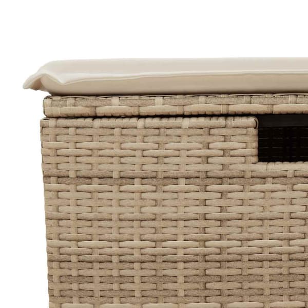 Soffgrupp för trädgården med dynor 6 delar beige konstrotting