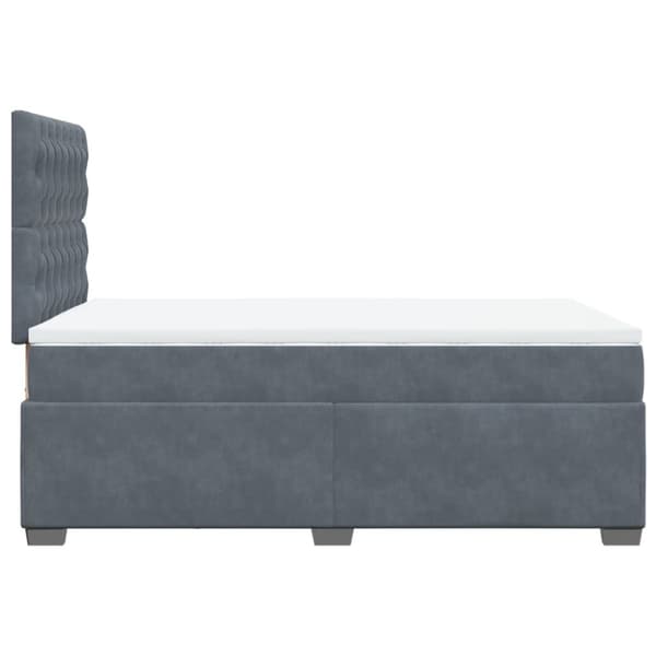 Ramsäng med madrass mörkgrå 120x200 cm sammet