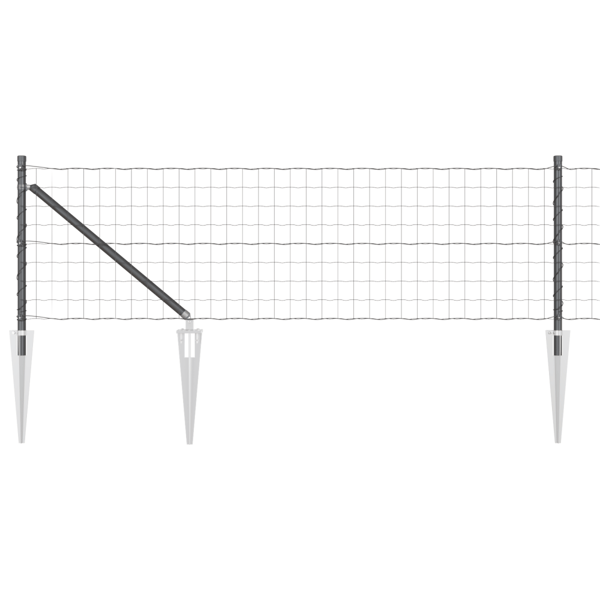 Stängsel med stolpe Grå 0,8 x 25 m Stål