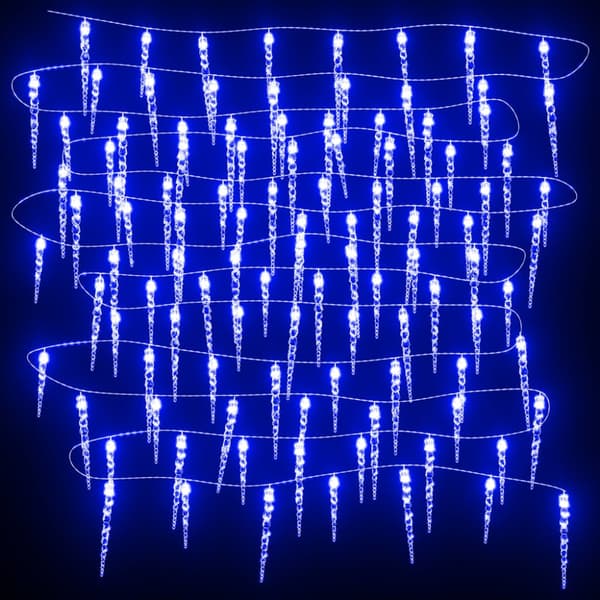 Julbelysning 200 LEDs blå 20 m akryl PVC
