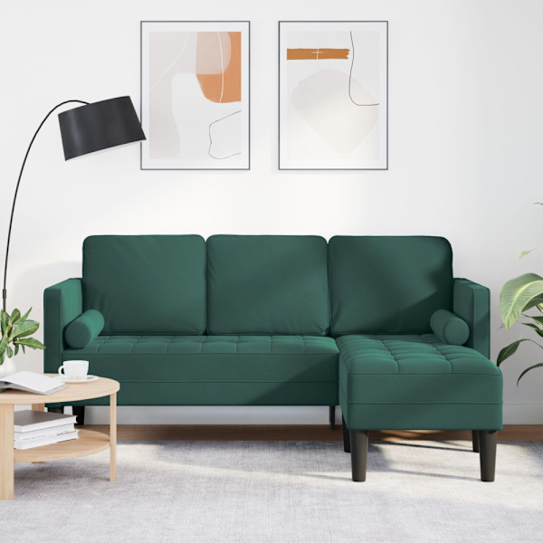 Soffset med kudde Mörkgrön Polyester
