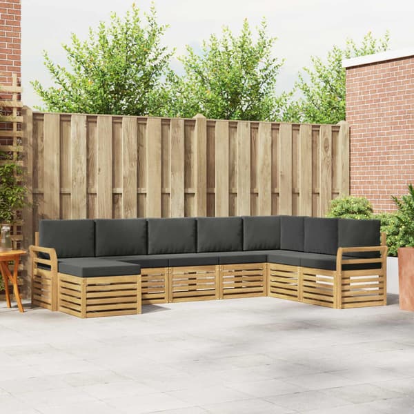 Utomhussoffset 8 pcs Vit och antracit 308 x 190 x 73 cm