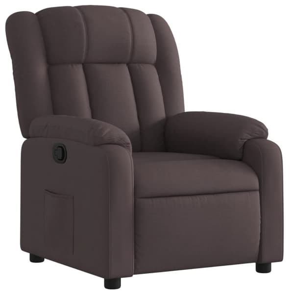 Reclinerfåtölj mörkbrun tyg