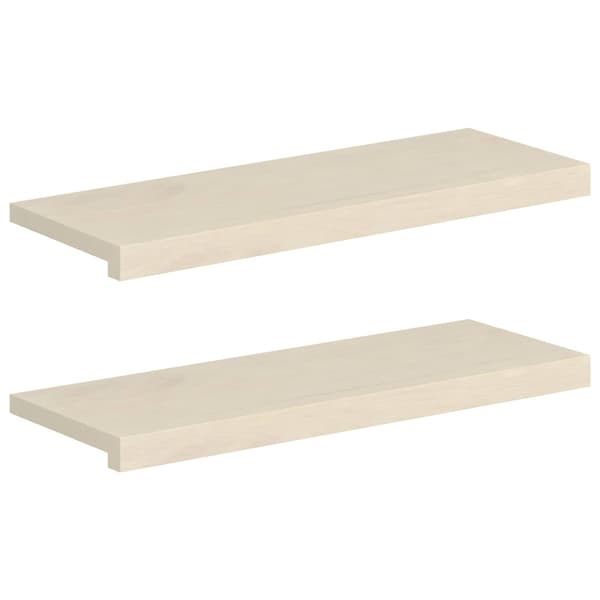 Trappsteg 2 st 70 x 30 x 2 cm Vit Massivt Ekträ