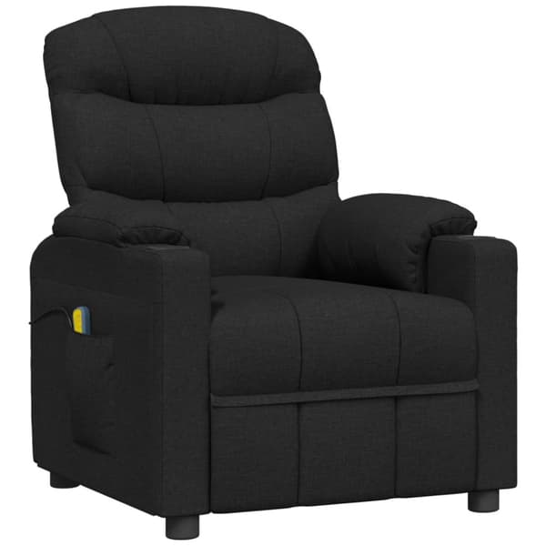 Elektrisk massagefåtölj svart tyg