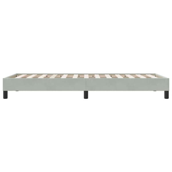 Sängram utan madrass ljusgrå 80x210 cm sammet