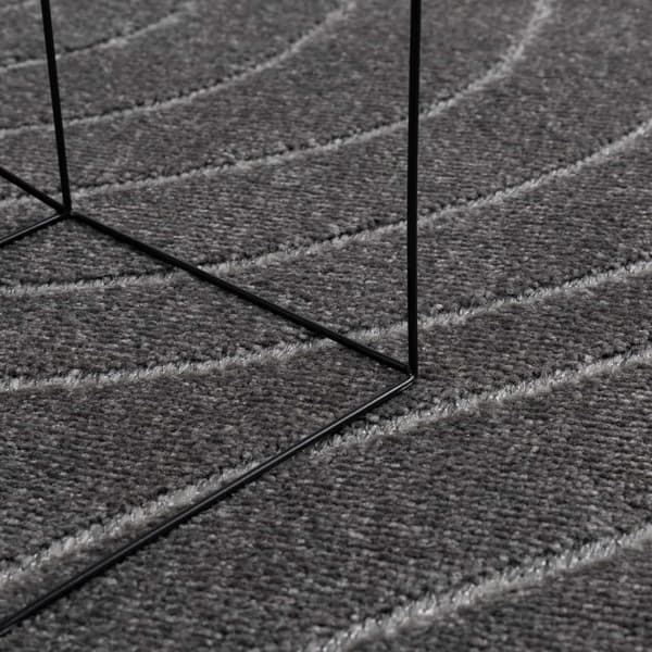 Områdesmattor Rund PALMERAS Antracit Ø 200 CM Polyester