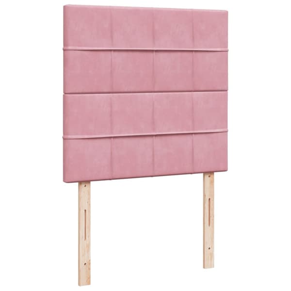 Ramsäng med madrass rosa 90x190 cm sammet