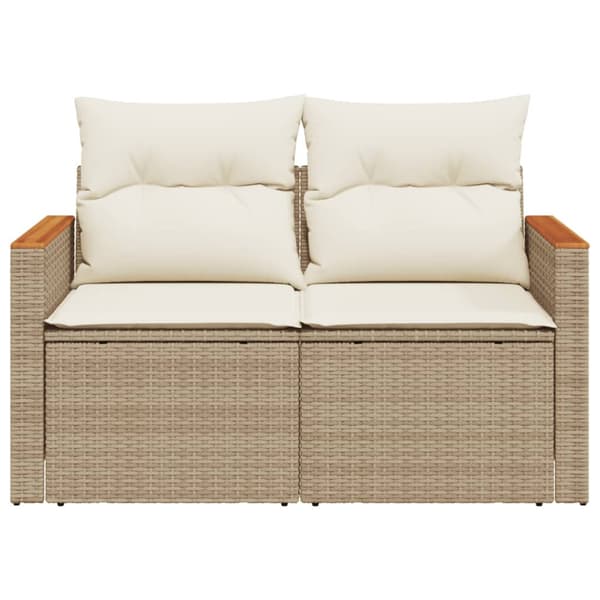 Trädgårdssoffa 2-sits med dynor konstrotting beige