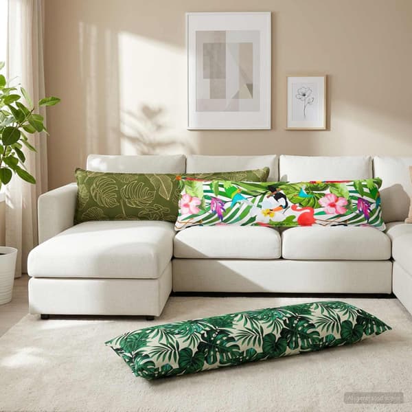Kudde Löv med kudde HOUTEN Bladmönster 40 x 145 cm Polyester