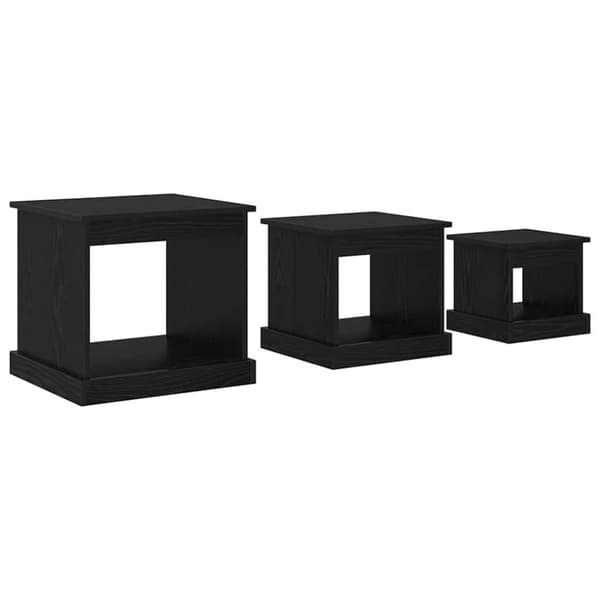 Kaffeebord 3 pcs Svart Ek Konstruerat trä