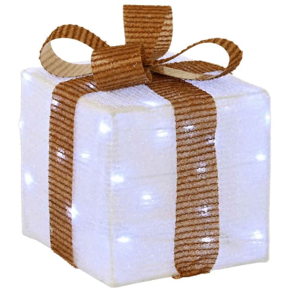 Ljusande julklapp 3 st 64 LED-lampor Kallvit